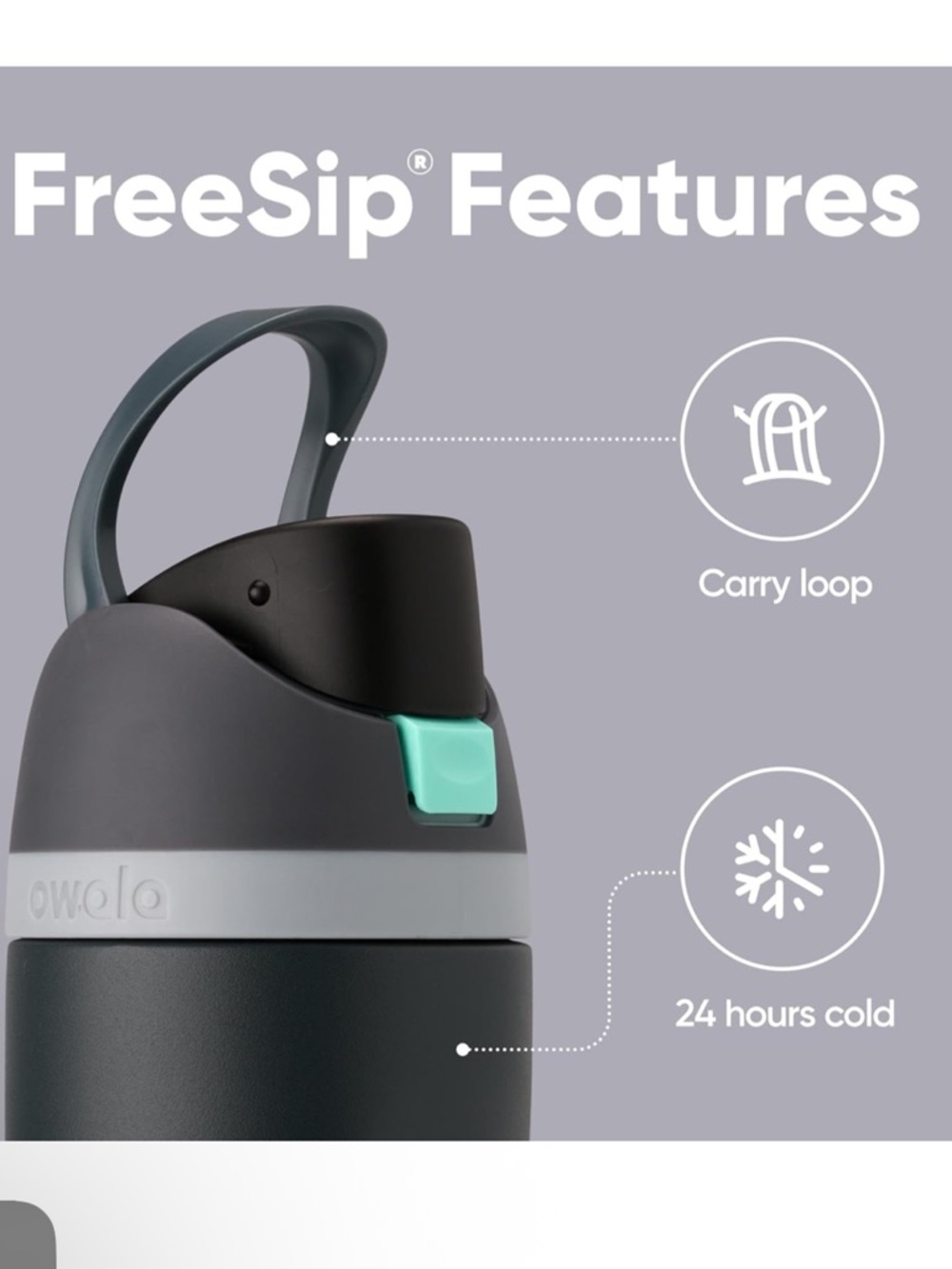Owala FreeSip Insulated Stainless Steel Water Bottle with Straw for Sports - Picture 2 of 11